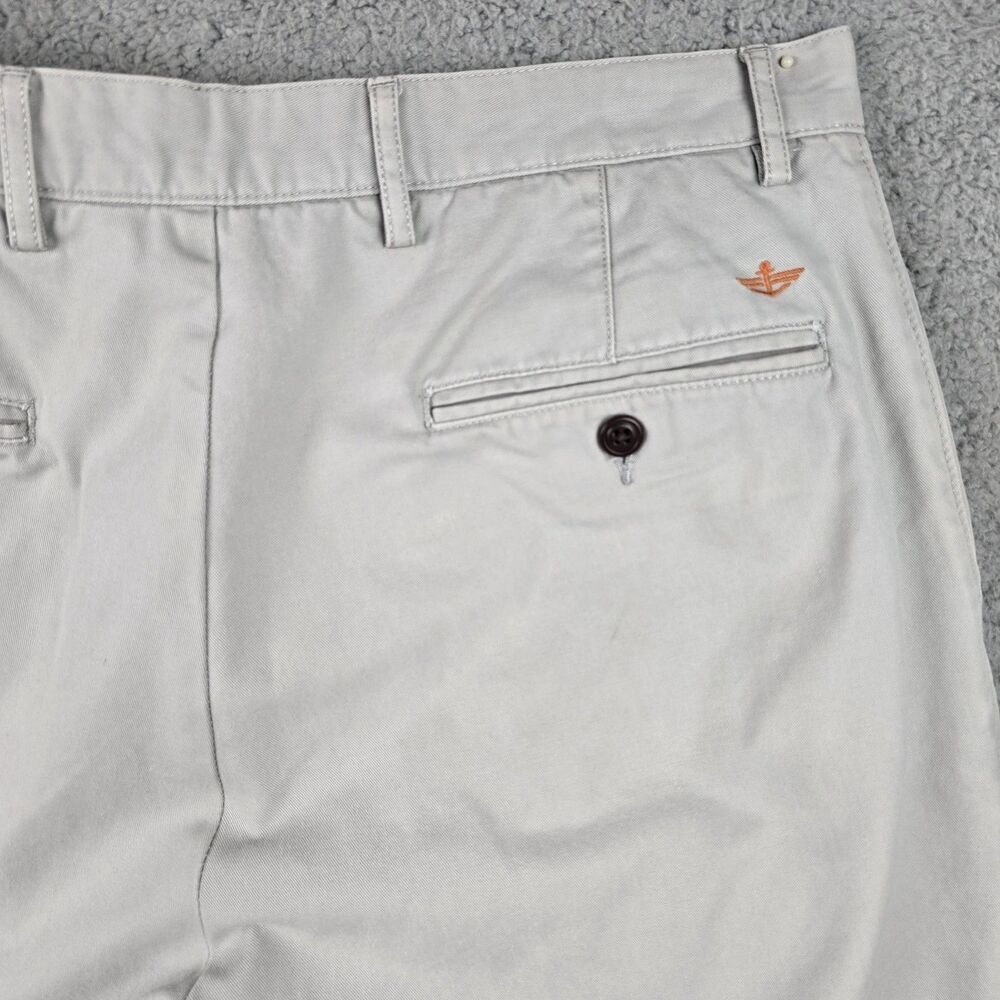 Dockers Field Khakis Mens 34 32 Tan Beige Straight Mid Rise Flat Front Pockets - Picture 10 of 11